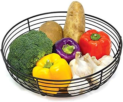 CAXXA Countertop Fruit Bowl, Wire Basket for Fruits, Breads, Vegetables,Snacks, Black