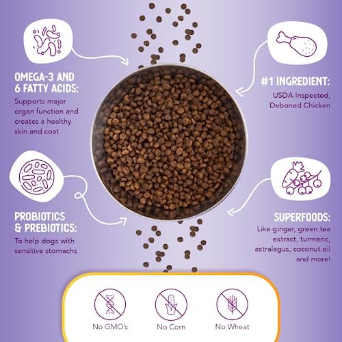 Health Extension Little Bites LITE Dry Dog Food, Chicken & Brown Rice for Toy and Small Breeds, Supports Healthy Weight, with Probiotics & Superfoods for Digestion & Coat Health, 4 lb Bag