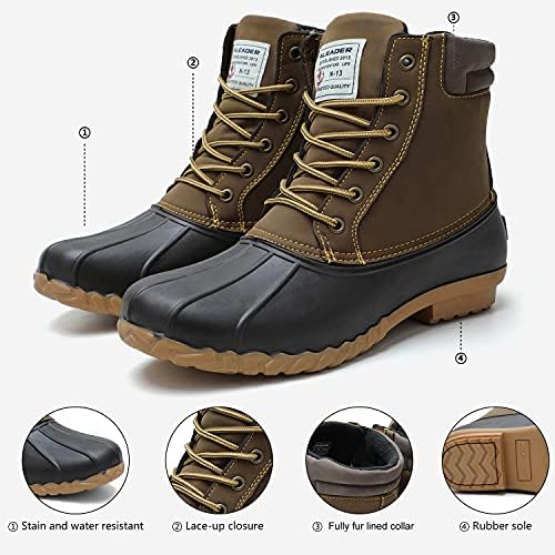 ALEADER Mens Duck Boot | Waterproof Shell | Fur Lined Insulated Winter Snow Boot