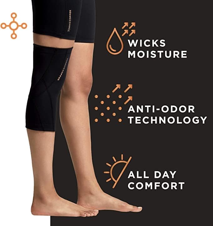 Tommie Copper Performance Compression Knee Sleeve l Knee Brace for Joint Support l Men and Women