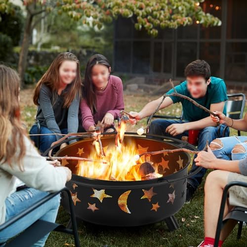 Yaheetech 30in Fire Pits for Outside Wood Burning Outdoor Fireplace