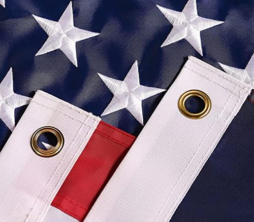 American Flag 6x10 ft: Long Lasting and Heavy Duty Nylon US Flags | Embroidered Stars, Sewn Stripes, Brass Grommets, UV Protection Perfect for Outdoors! USA Flag