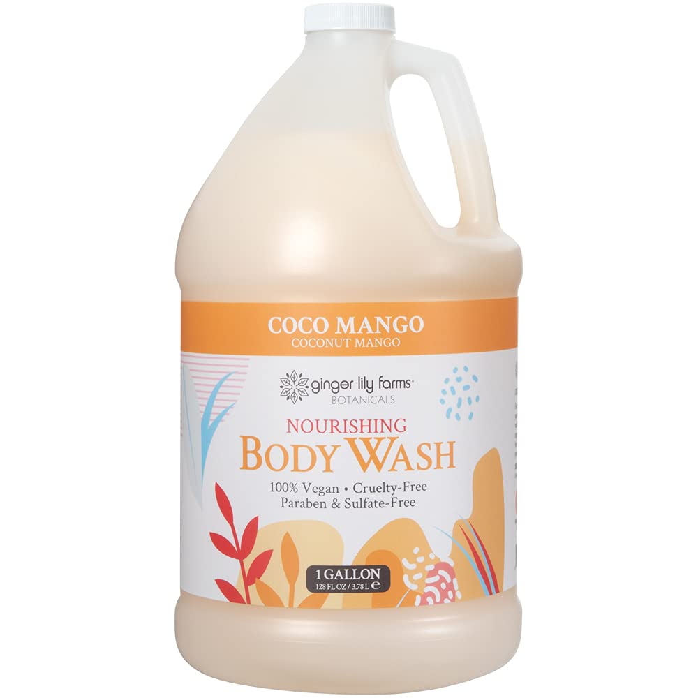 Ginger Lily Farms 1 gal Nourishing Body Wash, Citrus Blend Scent | for Hands, Body & Hair, Moisturizing Wash, Salon Wash, Spa Cleanser, Salon & Spa Essentials, Manicure & Pedicure Supplies