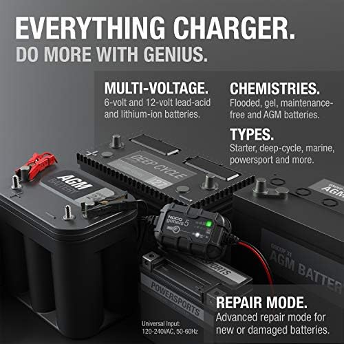 NOCO GENIUS5: 5A 6V/12V Smart Battery Charger – Automatic Maintainer