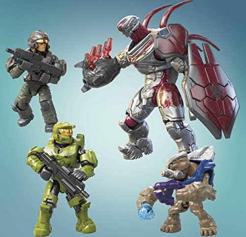 MEGA Halo Infinite Toy Building Set, UNSC Wasp Onslaught Aircraft with 406 Pieces, 4 Poseable Action Figures and Accessories, for Collectors