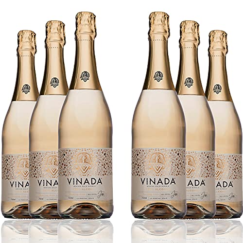 VINADA - Sparkling Gold & Rosé Variety Pack - Zero Alcohol Wine - 750 mL (6 Glass Bottles)