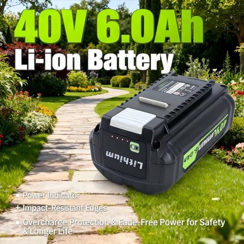 Biswaye 40V 6Ah Lithium Battery Replacement for Ryobi 40V Battery OP4040 OP40601 OP4026 OP40261 OP40401 OP40501 OP4015 OP40602 OP40404 OP40603