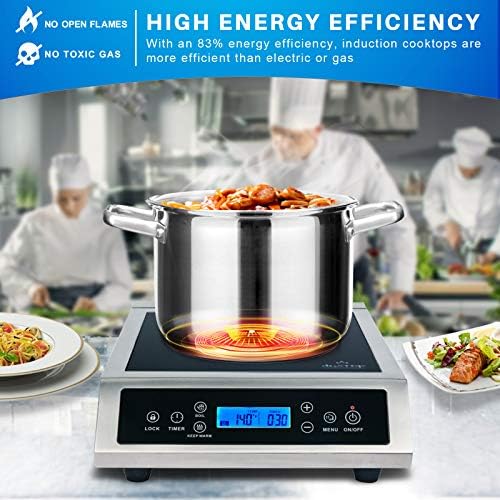 Duxtop Professional Portable Induction Cooktop, Commercial Range Countertop Burner, 1800 Watts Induction Burner with Sensor Touch and LCD Screen