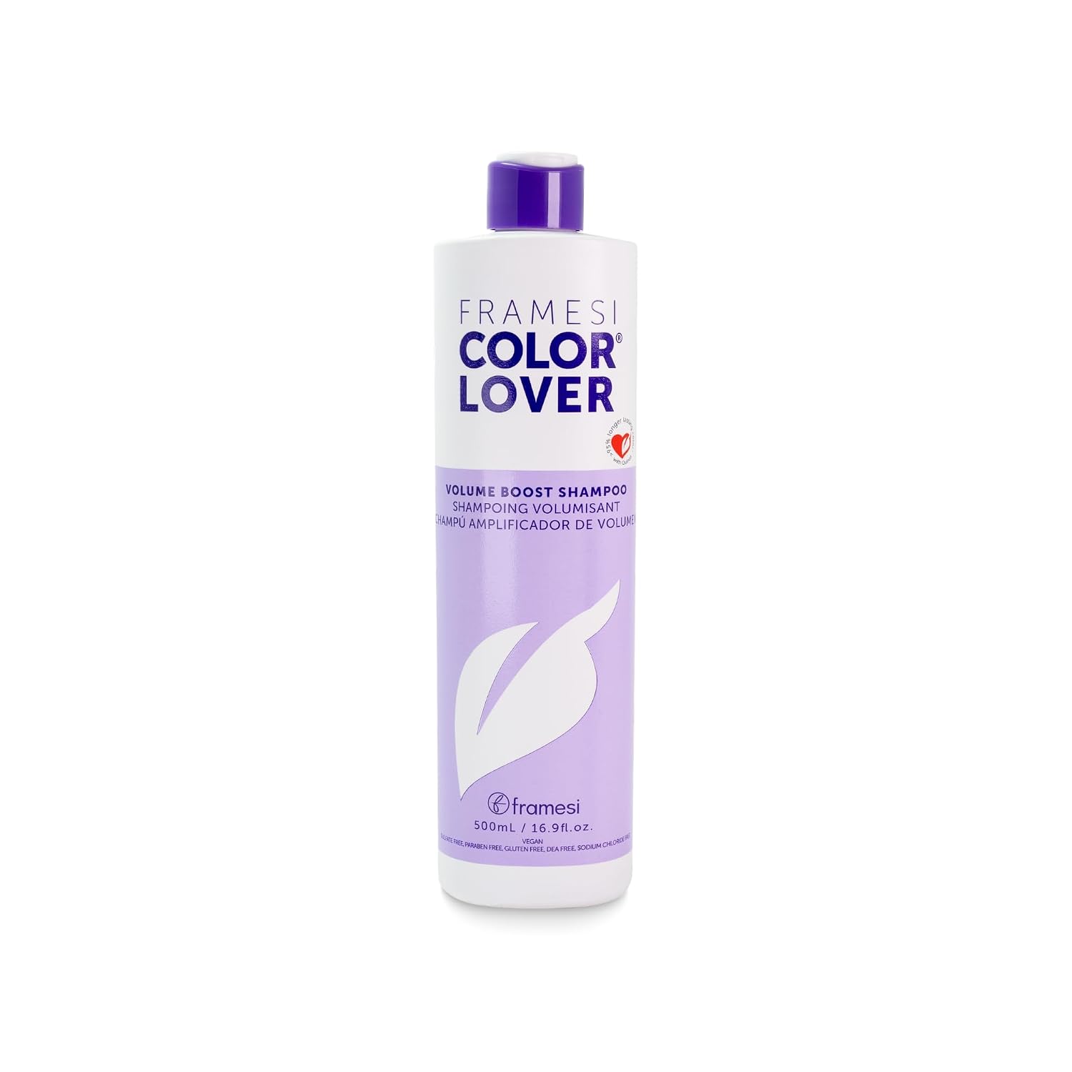 Framesi Color Lover Volume Boost Shampoo - Volumizing Shampoo for Color Treated Hair - Sulfate Free - Lightweight Thickening Shampoo for Lift + Strength with Quinoa + Aloe Vera (33.8 Fl Oz)