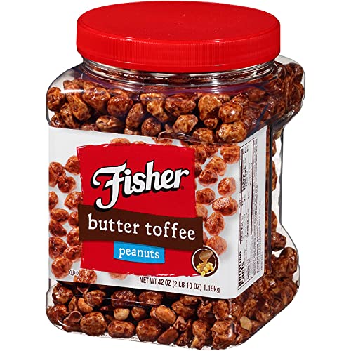 Fisher Snack Butter Toffee Peanuts, 42 Ounces (Pack of 1), No Artificial Colors or Flavors, 100% Recyclable