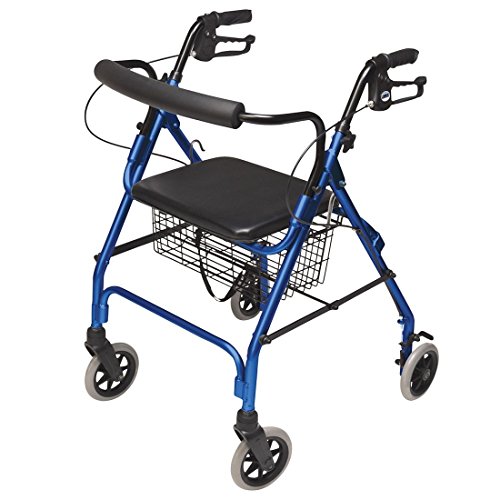 Lumex Walkabout Lite Rollator – Lightweight 14.5 lb. Rolling Walker with Seat for Seniors, Lavender