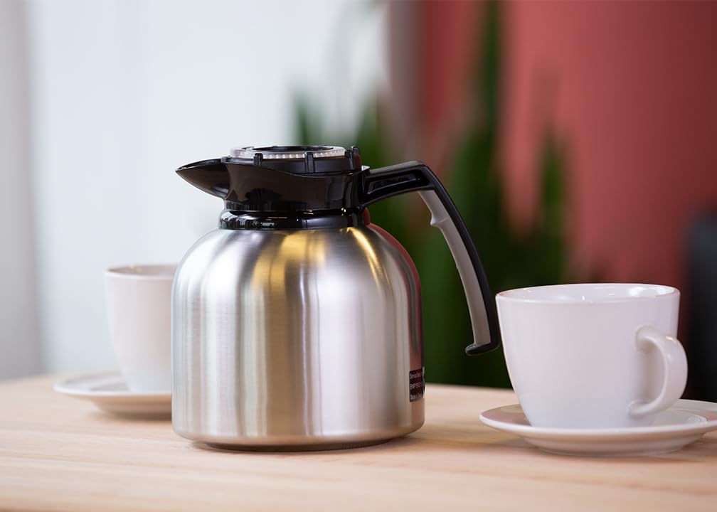 Service Ideas Brew N' Pour Carafe, Dial/Timer Lid, 64.2oz, Vacuum Insulated