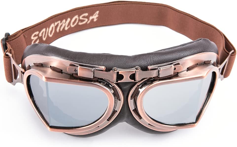 Motorcycle Goggles Anti Fog&Wind&Dust&Sand Aviator Pilot Motocross | Dirt Bike Atv Riding Goggles with Yellow Lens,Fit Over Glasses or Helmet