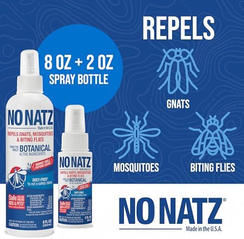 No Natz Botanical Insect Repellent, DEET-Free, Made with Natural Essential Oils, Non-Greasy Formula, Made in the USA, Fresh Scent