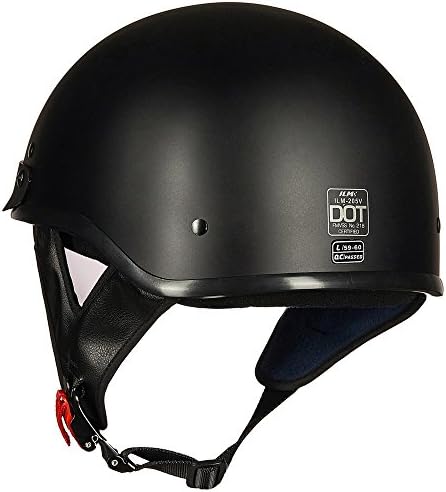 ILM Half Helmet Motorcycle Open Face Sun Visor Quick Release Buckle DOT Approved Cycling Motocross Suits Men Women 205V (M, Matt Black)