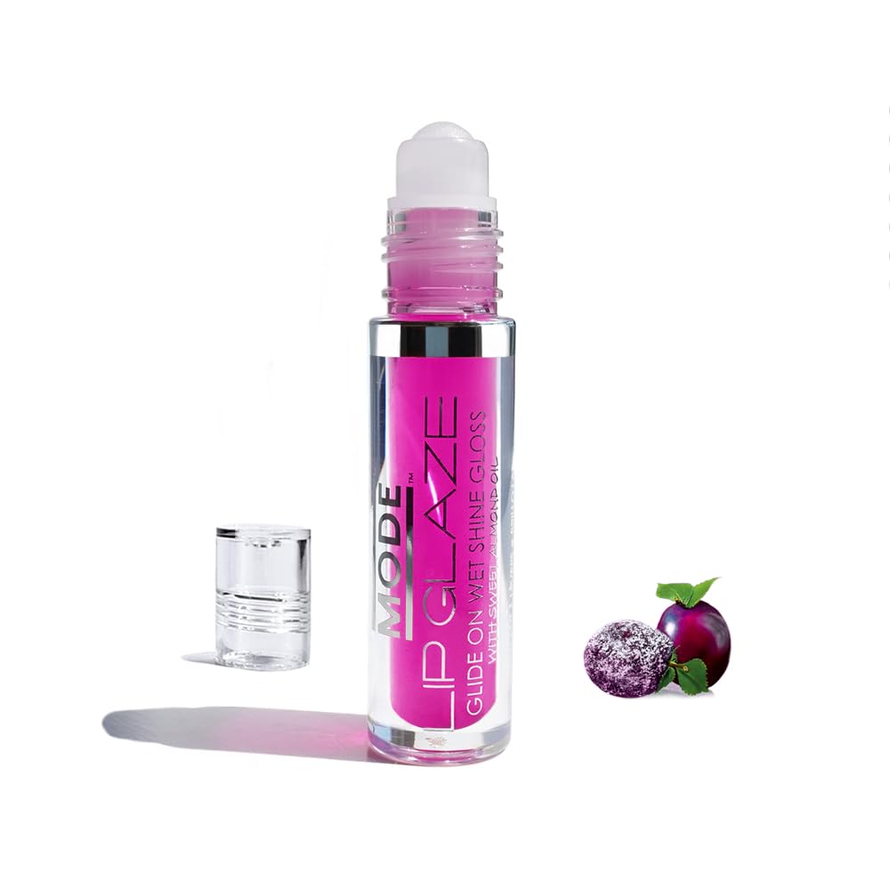 MODE Lip Glaze Cotton Candy Flavored Lip Gloss, Hydrating Sheer Wet Shine, Skincare Fruit Oils