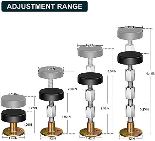 Krisler Adjustable Headboard Stoppers, 30-112mm, 2Pcs