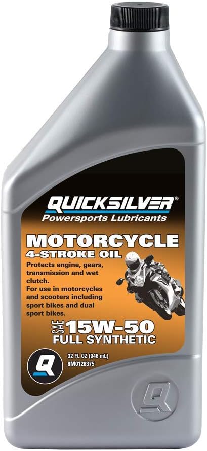 Quicksilver 20W-50 Full Synthetic Motorcycle Oil, 1 Quart