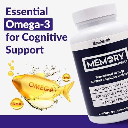 Memory Health Omega 3 - Carotenoids and Vitamin E, For Mental Focus