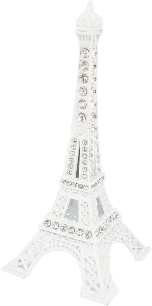 uxcell Plastic Mini Eiffel Tower Figurine Statue Model Desk Decor 13cm White