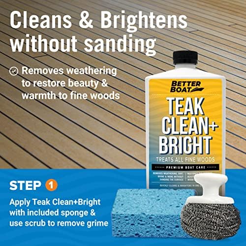 Teak Cleaner and Brightener for Wood, Teak Oil or Sealer for Boats, Indoor