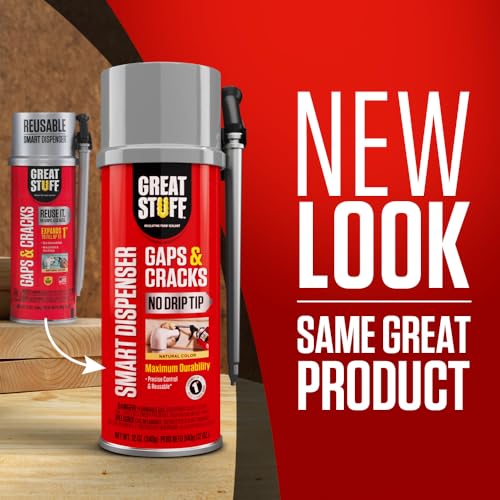 Great Stuff 99108824 Smart Dispenser Gaps & Cracks, Cream, 12 Ounce