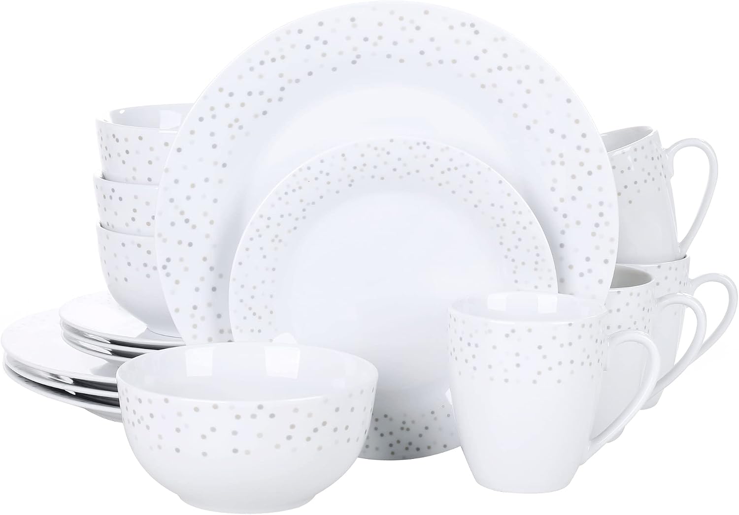 VEWEET 30 PCS Ceramic Dinnerware Sets for 6, Pink Floral Dish Set, ANNIE | Porcelain Dinner Set Including Dessert Plates, Soup Plates, Dinner Plates, Cups & Saucers, Microwave & Dishwasher Safe