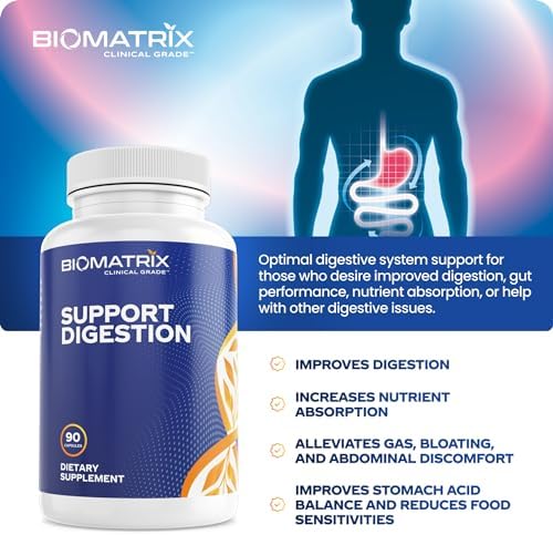 Digestive Enzymes Supplement (90 Capsules) Support Digestion - with Purified Bile, Pancreatin, Plant Enzymes, Ox Bile, Betaine HCL