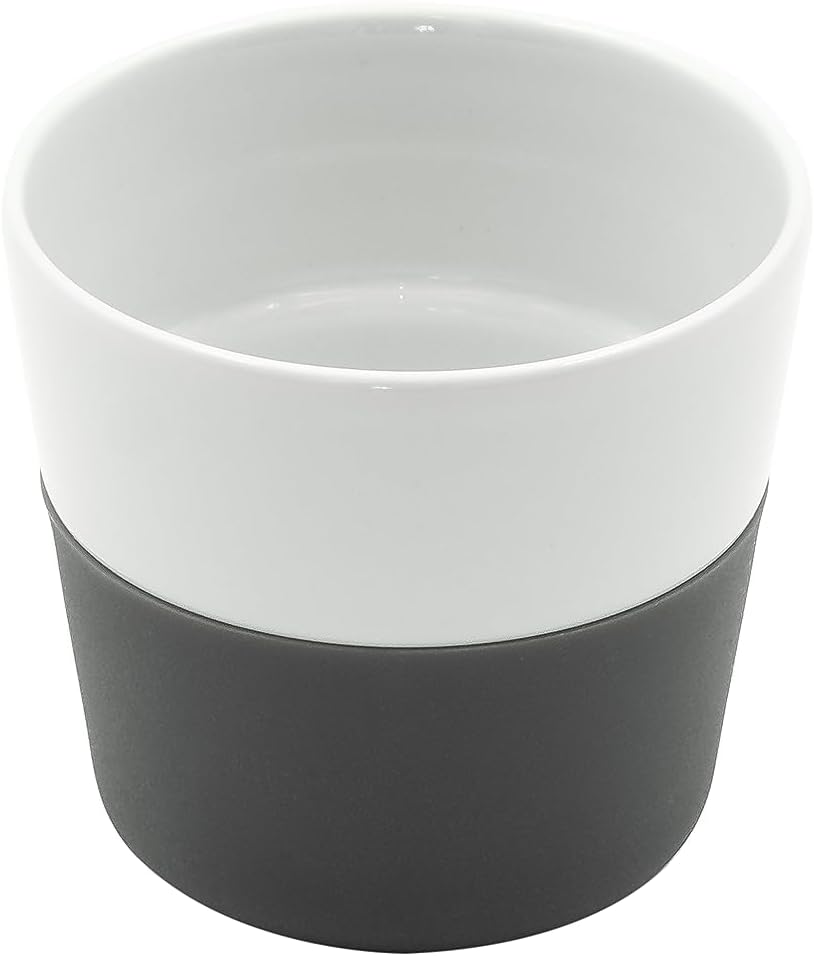 Eva Solo | 2 Lungo Tumbler Mugs | 8 oz Porcelain Coffee Cup Tumblers with Silicone-coated Grip | Danish Design, Functionality & Quality | Black