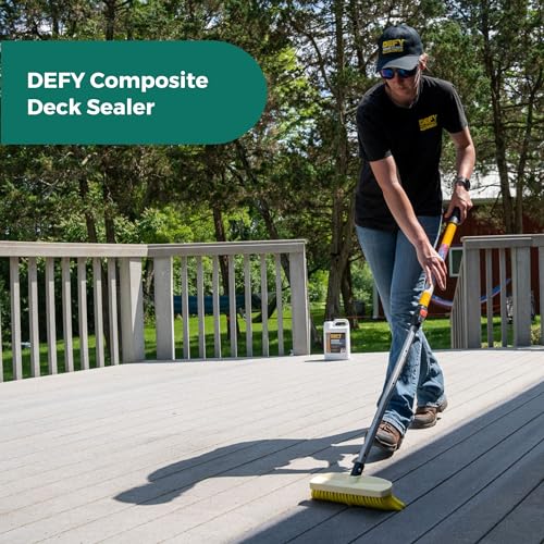 DEFY Extreme Composite Deck Sealer – Crystal Clear Waterproof Sealant for Wood & Composite Surfaces with Zinc Nano-Technology