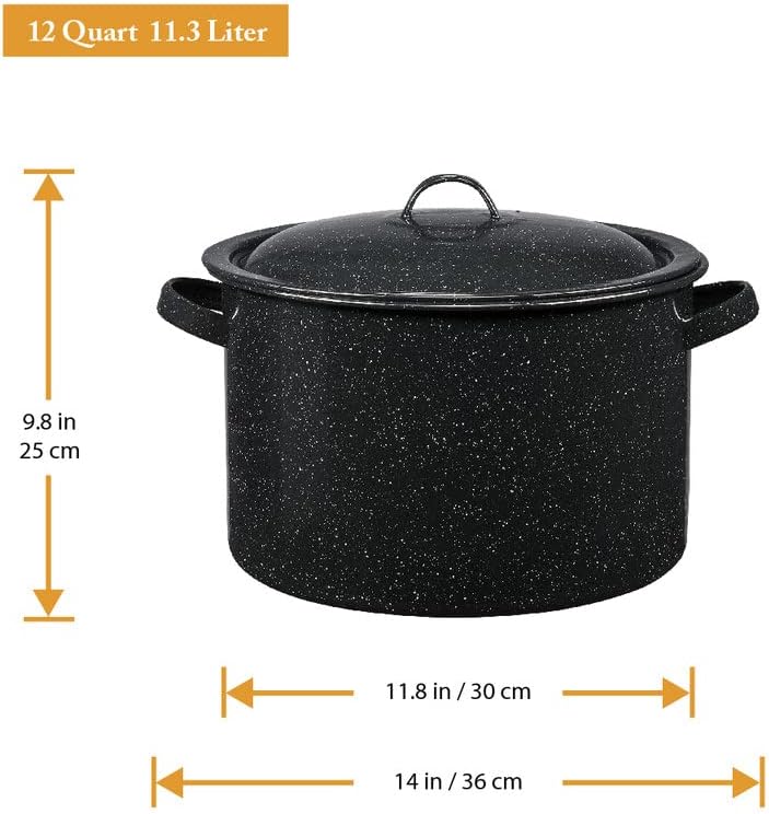 Granite Ware Covered Preserving Canner with Rack, 12-Quart