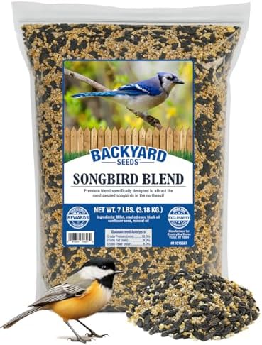 CountryMax Backyard Seeds Songbird Blend Mixed Bird Seed - Attracts Bluebirds, Cardinals, Chickadees (7 Pounds)