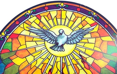 Holy Spirit Stained Glass Sun Catcher Window Sticker, 5 3/4 Inches