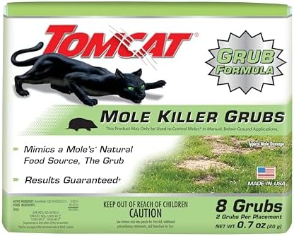 Tomcat Mole & Gopher Repellent Granules, 4 lbs. | Mole Repellent Granules Formulated with Castor Oil, For Lawns