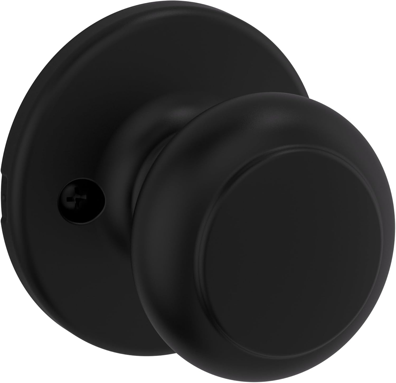 Kwikset Cove Interior Privacy Door Knob with Lock, Door Handle For Bathroom and Bedroom, Satin Nickel Keyless Turn Lock Doorknob, with Microban Protection