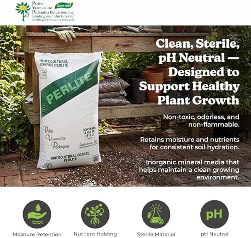 PVP Industries Organic Coarse Perlite for Planting and Garden Soil, 120 Qt, 4 Cu Ft - Lightweight Growing Media for Indoor Plants, Outdoor Gardening