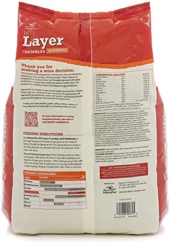 Manna Pro Layer Crumbles Chicken Feed, 16% Protein, Digestive Aid, 8 lb Bag | Complete Feed for Laying Hens, 16% Protein Formula, Added Probiotics, Supports Egg Production & Digestion
