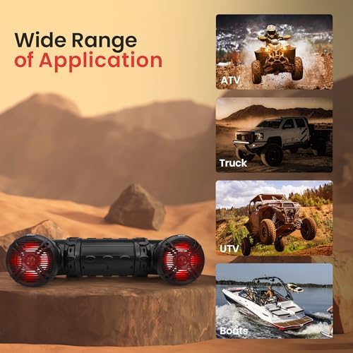 Pyle Bluetooth Speakers 800 Watt 6.5 Inch Amplified Sound System with Multi-Color LED Lights