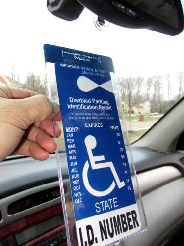 2 MirorTag Silver by JL Safety - Easily Display & Put Away a Handicapped Parking Placard. Strong Hook high Heat Rated. Magnetically snap the Holder