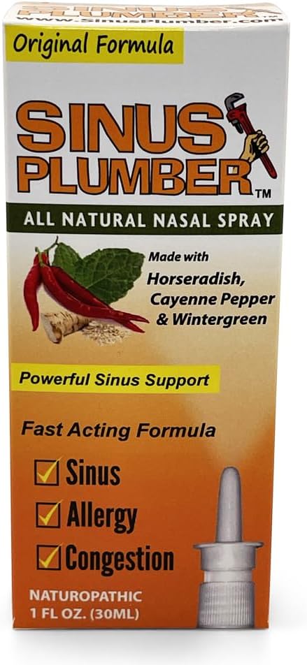 Sinus Plumber Pepper Nasal Spray – Natural Sinus & Allergy Support – Original Formula - 1 fl oz