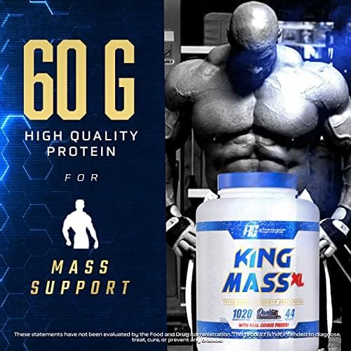 Ronnie Coleman Signature Series King Mass XL Protein Powder, Weight and Muscle Gainer, 60g Protein, 180g Carbohydrates, 1, 000+ Calories Per Serving
