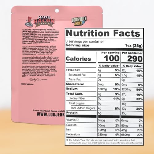 Louisville Jerky Co. Traditional Vegan Jerky Pack, 3 oz, 5-Pack | Plant Based, High Protein Snack, Vegetarian Friendly, BBQ, Buffalo, Maple Bacon, Pepperoni Pizza, Black Pepper