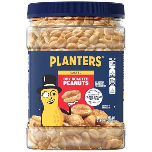 PLANTERS Salted Peanuts, Plant Based Protein Snacks, 2.19lbs (1 Ct)