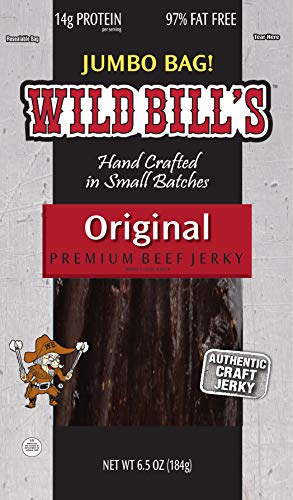 Wild Bill's Hickory Smoked Beef Jerky Strips, 30 Ct, 15 Oz | Keto, Low-Carb And High-Protein, Made In The USA, USDA Inspected, Marinated In Soy Sauce, Garlic, Black Pepper, Chewy Texture