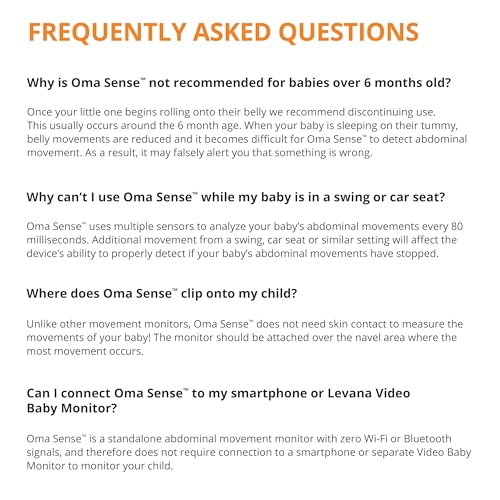 Oma Sense Portable Baby Breathing Movement Monitor with Vibrations and Audible Alerts Designed to Stimulate Baby and Alert Parents