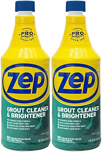 Zep Grout Cleaner and Brightener - 32 Ounce (1 Bottle) - ZU104632 - Deep Cleaning Formula Removes Old Stains From Grout