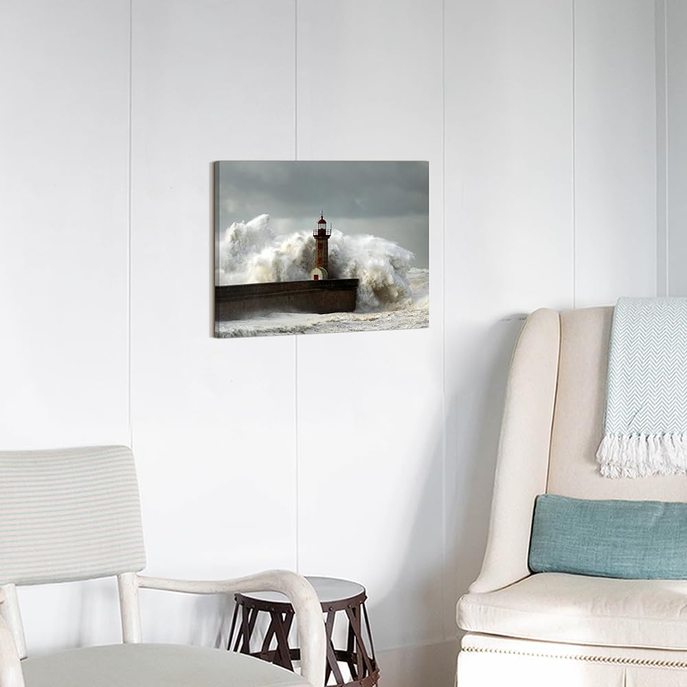 Hardy Gallery Ocean Wave Canvas Wall Art Coastal Decor 16x11 Inch