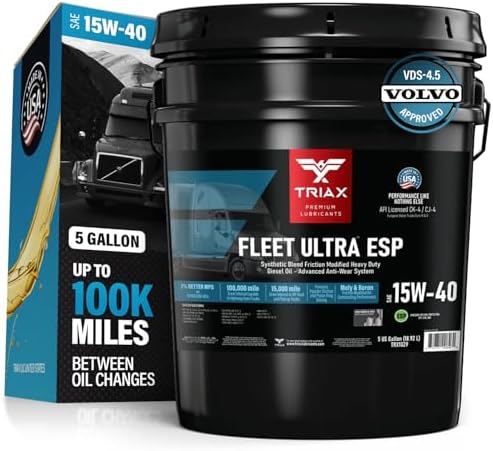 TRIAX Fleet Ultra 15W-40 CK-4 API Licensed Synthetic Blend, Moly and Boron Performance Boosted, Heavy Duty Diesel Engine Oil