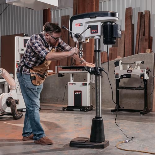 JET 15-Inch Floor Drill Press, 16 Speed, 3/4 HP, 115V 1Ph (Model JDP-15F)