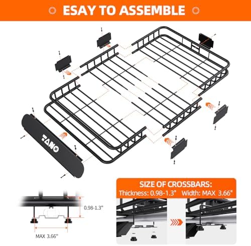51" x 36" x 5" Roof Rack Cargo Carrier Basket with Waterproof Bag, Rooftop Cargo Carrier with Cargo Net & Ratchet Straps